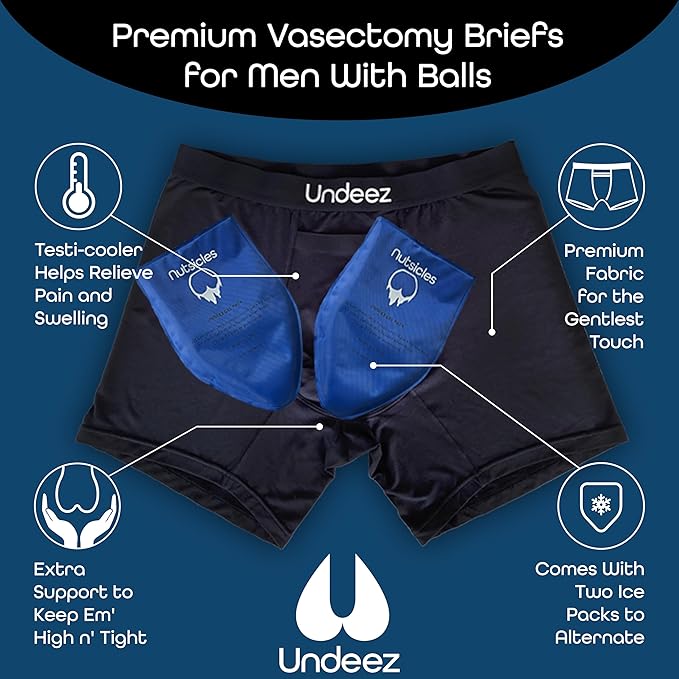 Undeez recovery briefs with Testi-Cooler pouch